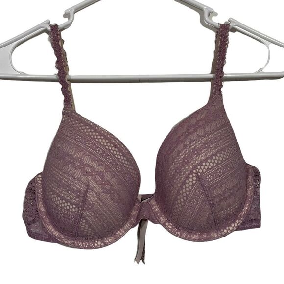 Victoria’s Secret 32D Mauve Lace Perfect Coverage Bra - Picture 1 of 3